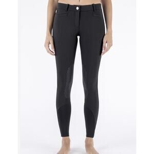 Equiline America Women's Black With Knee Grips Riding Breeches NWT IT 36 US XS